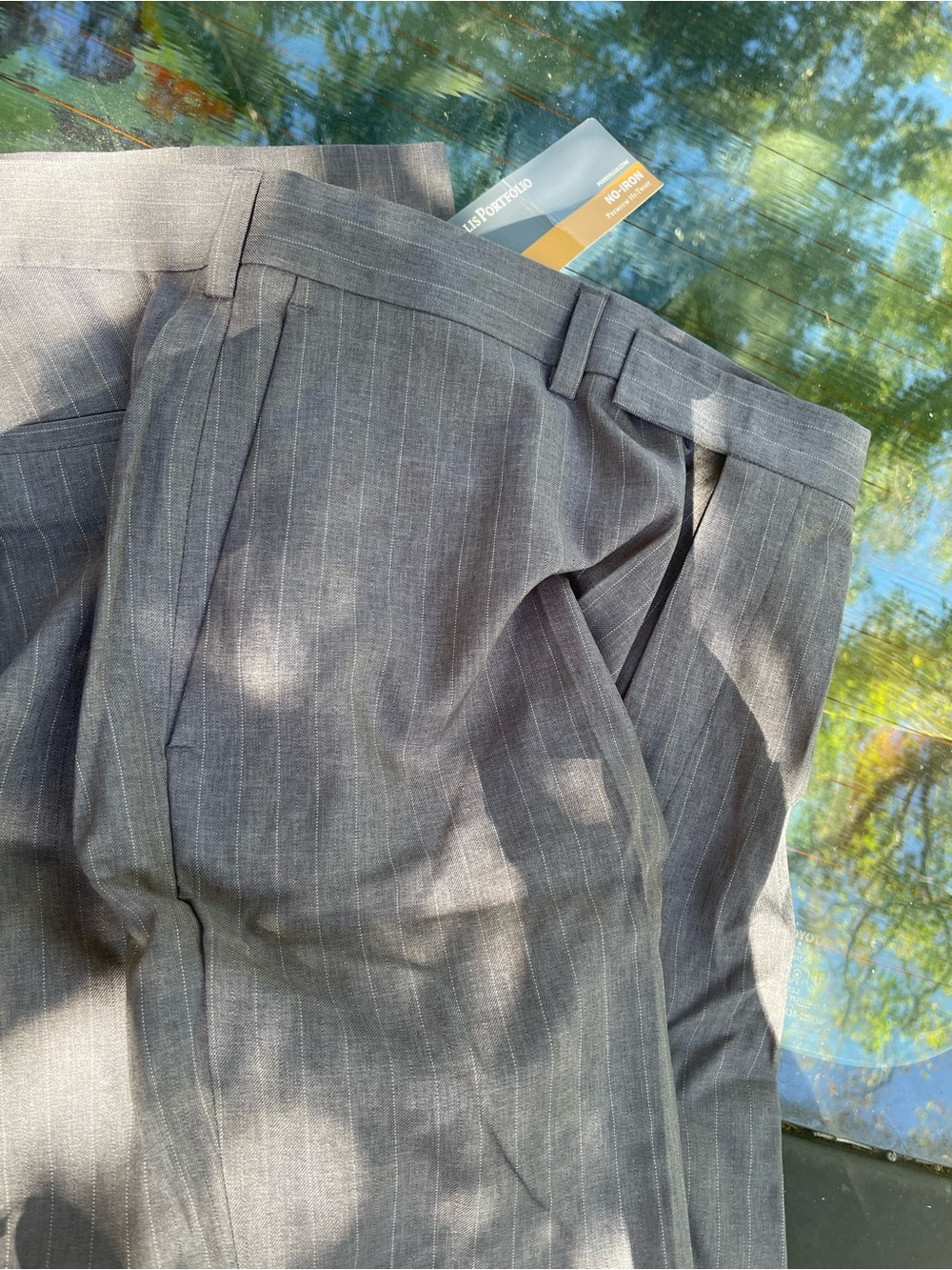 Perry Ellis Gray Pinstripe Dress Pants